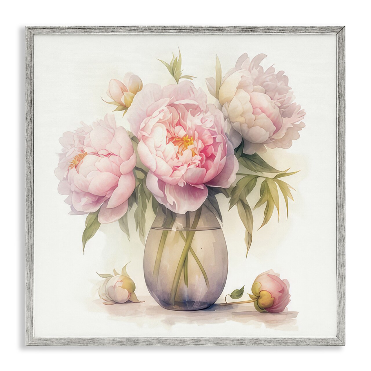 Stupell Industries Charming Pink Peonies Framed Giclee Wall Art Design by LSR Design Studio